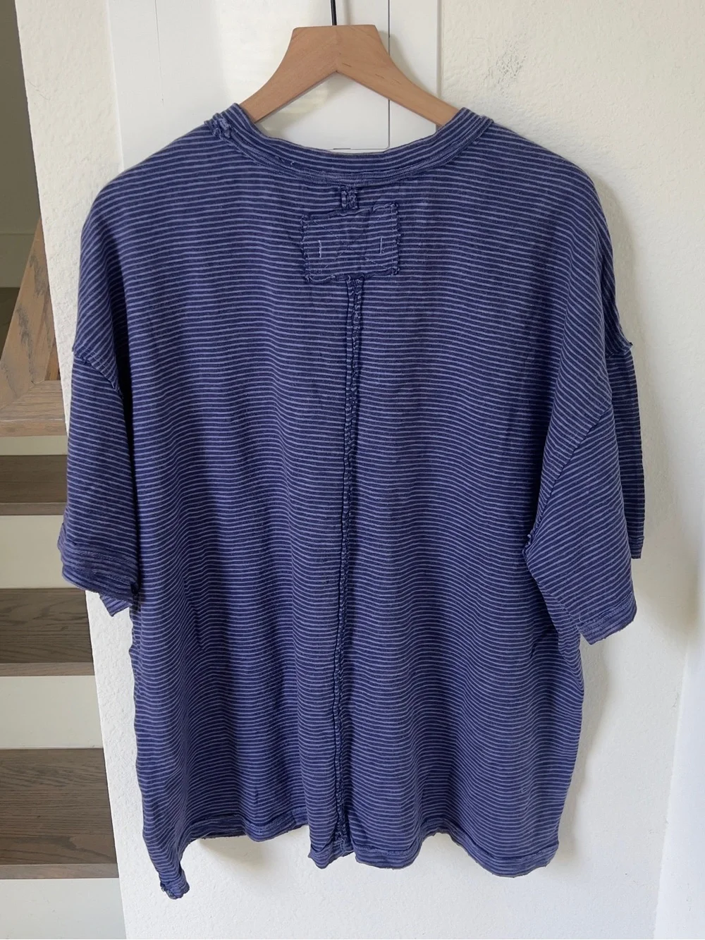 Free People Embroidered Camp Tee T-Shirt - Apres Ski Combo - Blue - Medium - NWT